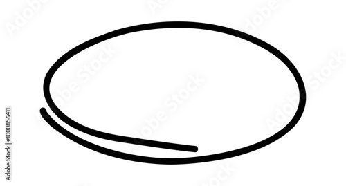 Doodle oval frame. Hand drawn circle pencil sketch. Vector scribble round border