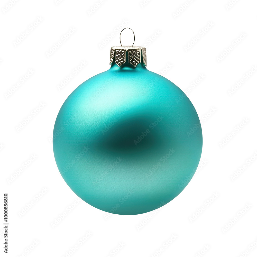 Turquoise matte Christmas ball, isolated on transparent cutout background Turquoise matte Christmas ball, isolated on transparent cutout background