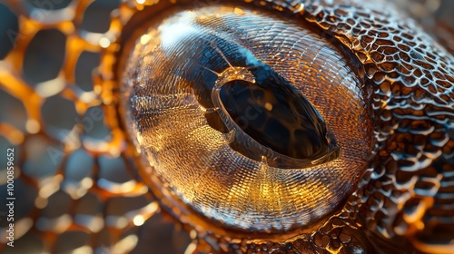 Macro 3D Visualization of Intricate Details in Tiny Insect's Compound Eye