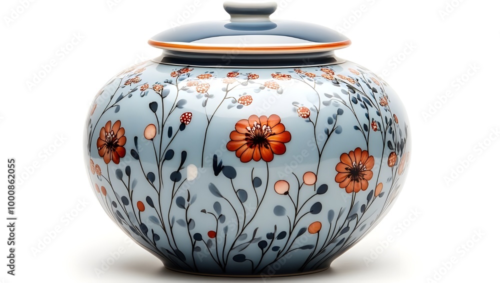 a vase with flowers painted on it
a vase with flowers painted on it