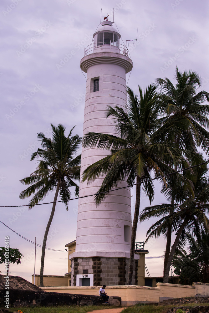 Galle Fort Lighthouse at Sunset, Sri Lanka Galle Fort Lighthouse at Sunset, Sri Lanka