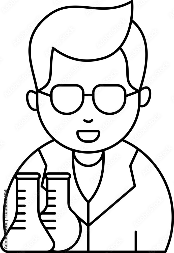 Scientist icon outline illustration vector Scientist icon outline illustration vector