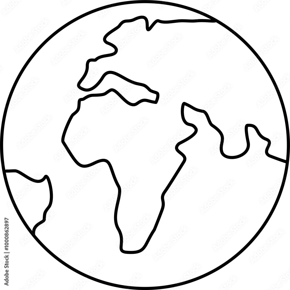 Earth icon outline illustration vector Earth icon outline illustration vector