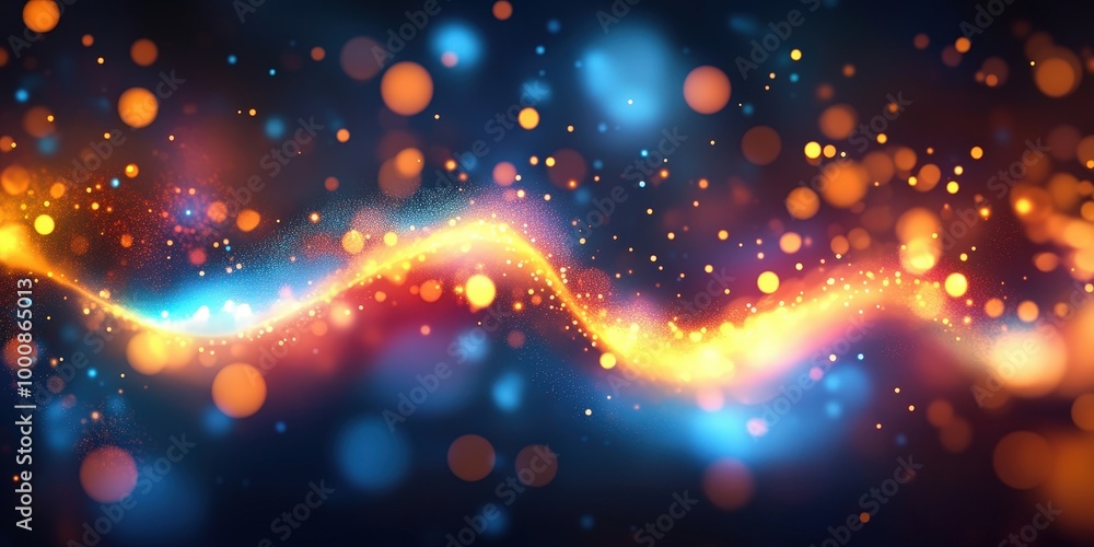 Fototapeta premium Glowing Abstract Light Waves Background