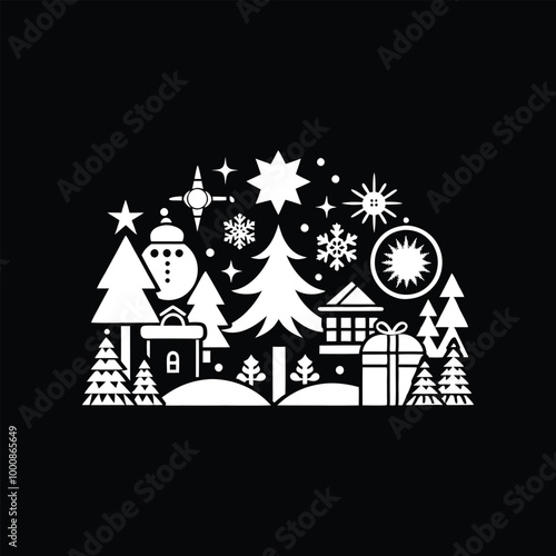 Christmas Icons Celebrate the Season with Festive Vector Designs and Logos