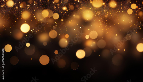 Abstract Golden Bokeh Lights Background