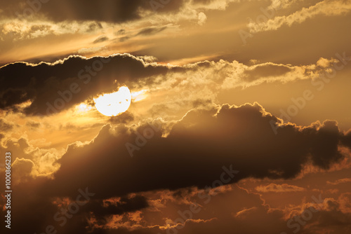 Photos Sky landscape with sun and clouds.