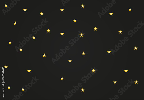 Fondo nocturno de noche con estrella dorada