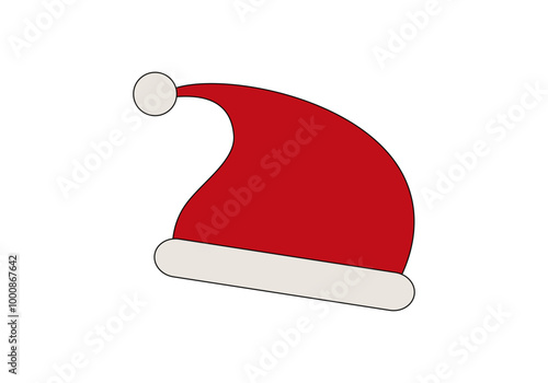 Gorro rojo de papa Noel en fondo blanco
