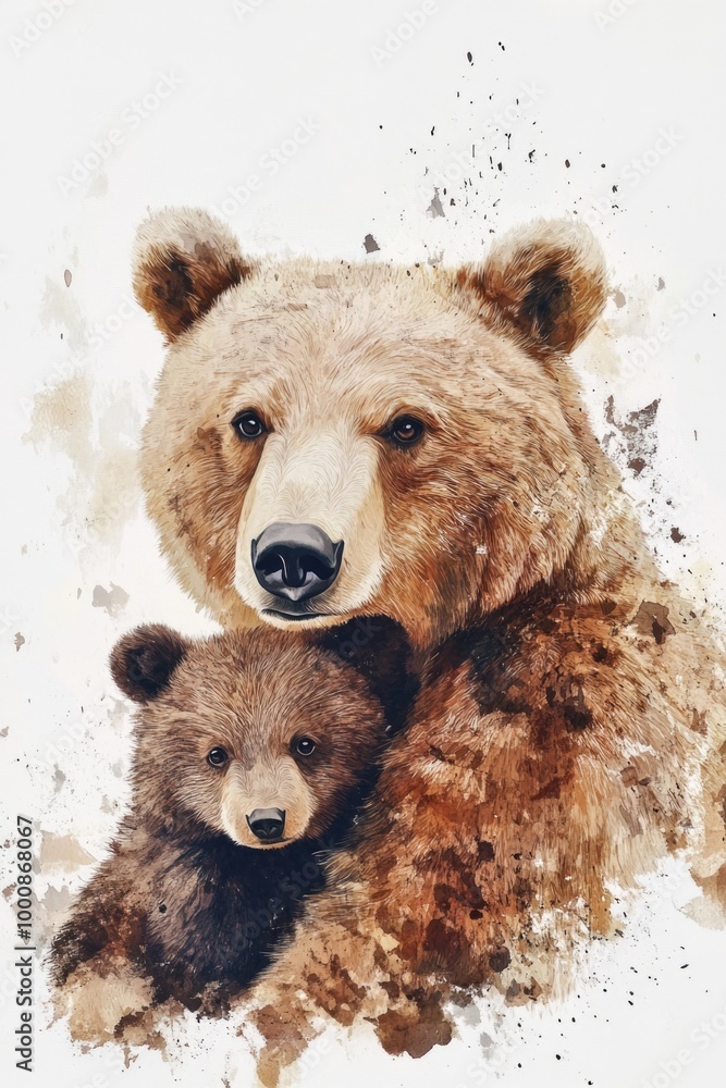 Fototapeta premium Mother Bear with Cub