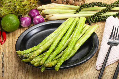 Dietary cuisine - boiled aspargus stem