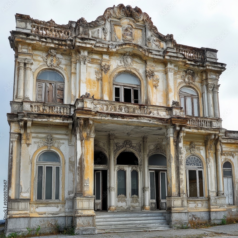 Old abandoned house in Odessa, Ukraine. The building was built in the 18th century. Old abandoned house in Odessa, Ukraine. The building was built in the 18th century.