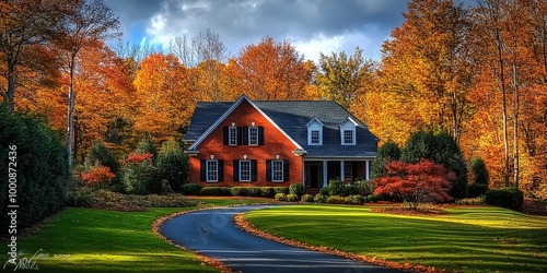 Charming Red Brick House with Black Shutters