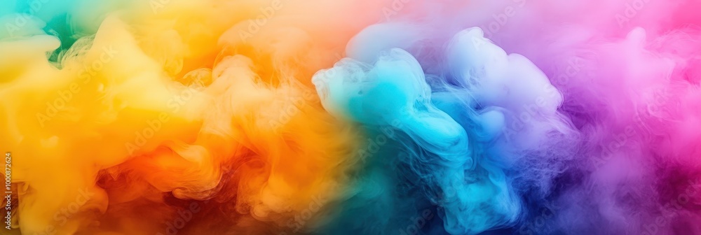 Colorful Smoke and Fog in Vibrant Rainbow Hues Colorful Smoke and Fog in Vibrant Rainbow Hues