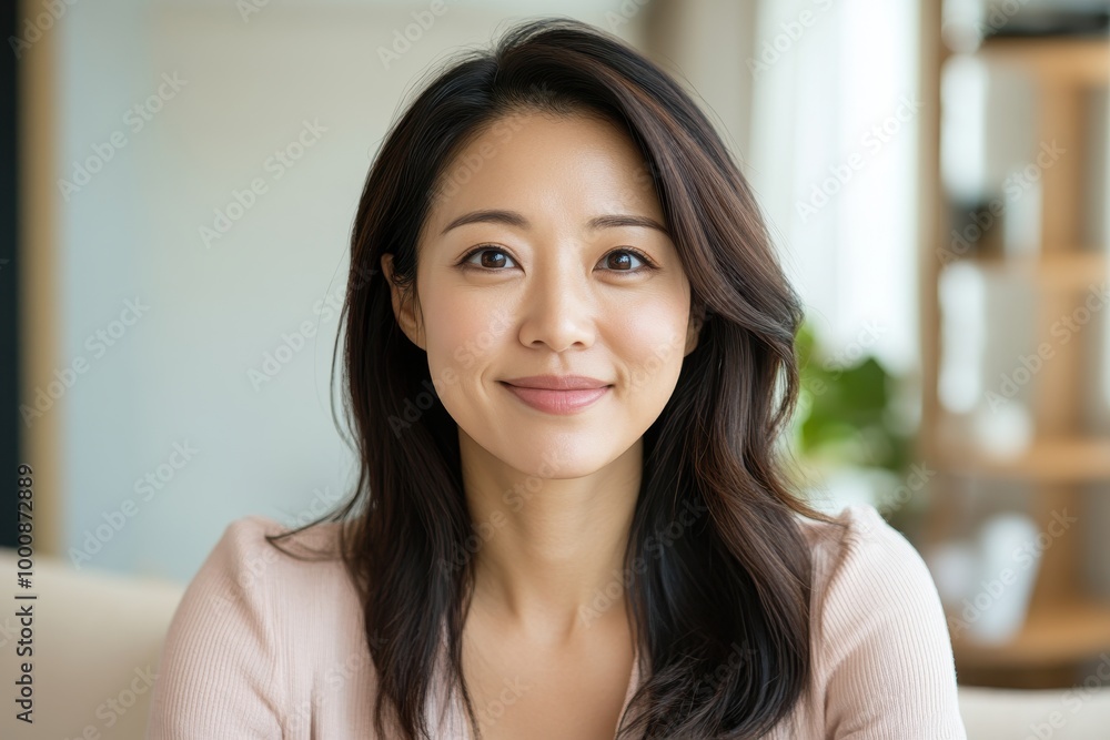 Portrait of a Smiling Asian Woman in Natural Light Portrait of a Smiling Asian Woman in Natural Light