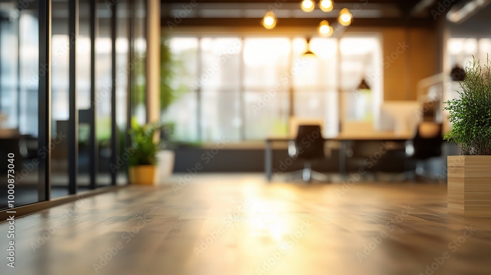 Obraz premium Modern Office Interior with Natural Light and Plants