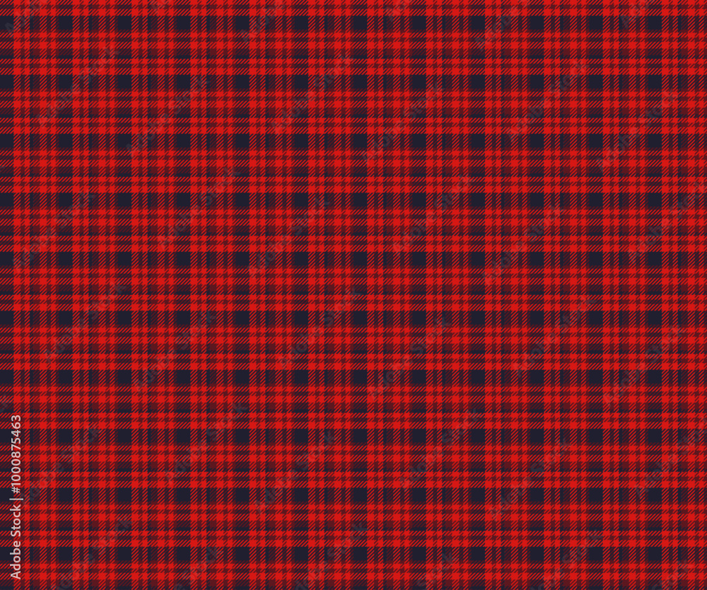 Plaid fabric pattern, navy blue, red, seamless for textiles, and for designing clothes, skirts, pants or decorative fabrics. Vector illustration. Plaid fabric pattern, navy blue, red, seamless for textiles, and for designing clothes, skirts, pants or decorative fabrics. Vector illustration.