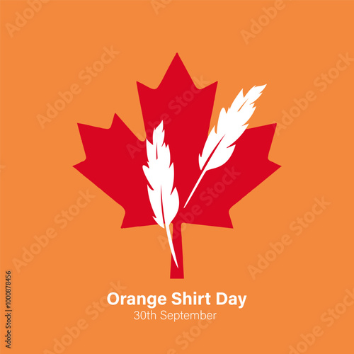 Orange Shirt Day is an annual event held each September 30th in remembrance of the Canadian Residential School system. Vector, illustration. 