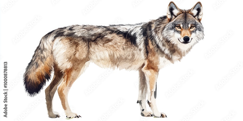 Fototapeta premium Wolf on white background