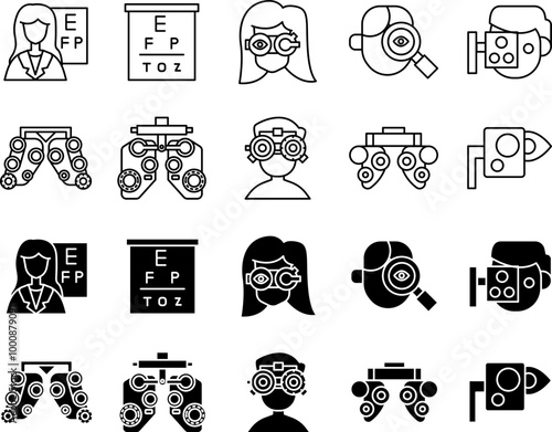 optometrist icon set