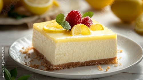 Recipe idea for food photography: lemon chessescake photo