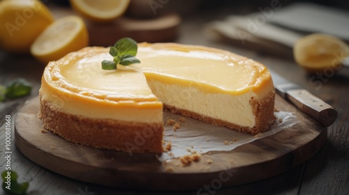 Recipe idea for food photography: lemon chessescake photo