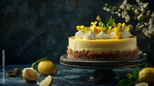 Recipe idea for food photography: lemon chessescake photo