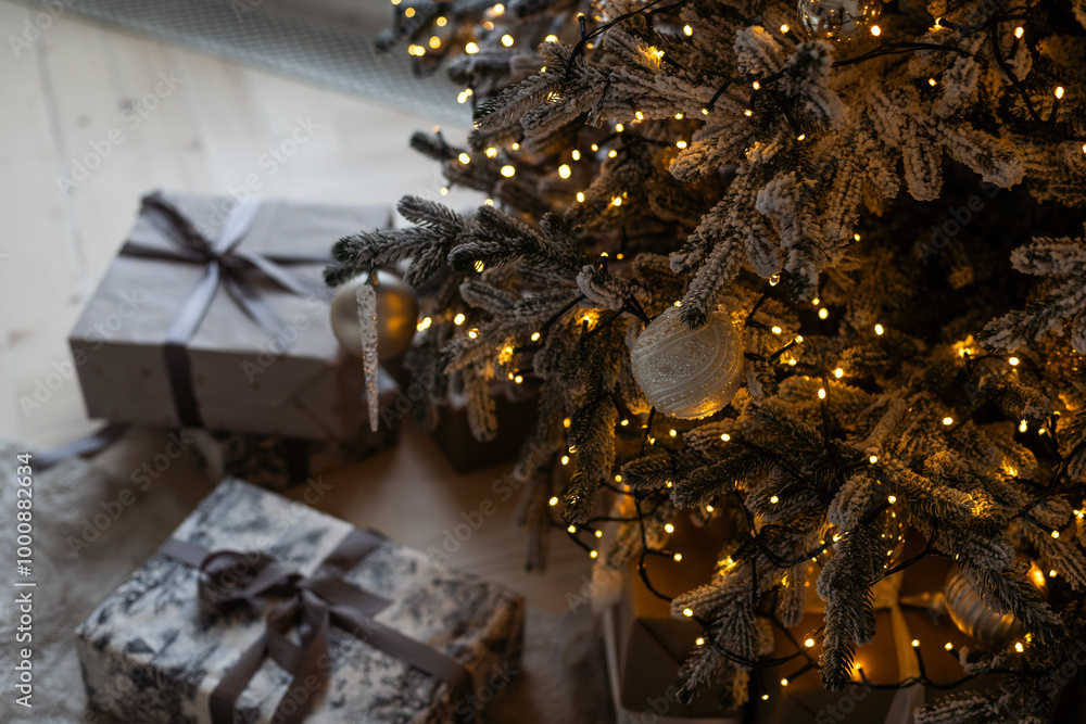 The Christmas tree is decorated with toy to celebrate Merry Christmas and Happy New Year. The Christmas tree is decorated with toy to celebrate Merry Christmas and Happy New Year.