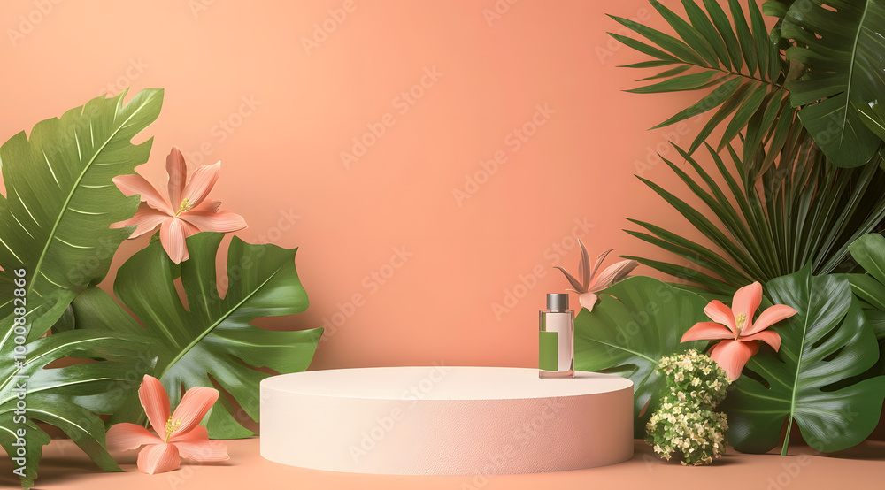 3d podium with soft color palette render style 3d podium with soft color palette render style