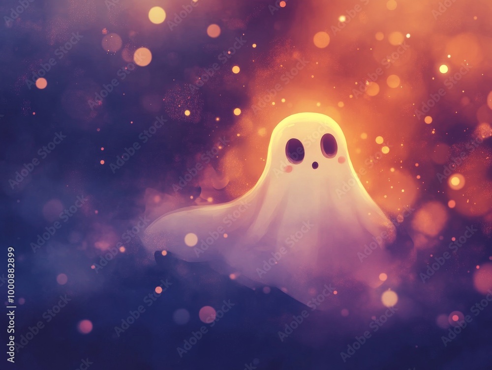 2408 59.An atmospheric Halloween illustration with blurred, hazy shapes in the background, creating a ghostly and mysterious effect. Soft bokeh lights add depth and a touch of eerie charm, making it 2408 59.An atmospheric Halloween illustration with blurred, hazy shapes in the background, creating a ghostly and mysterious effect. Soft bokeh lights add depth and a touch of eerie charm, making it
