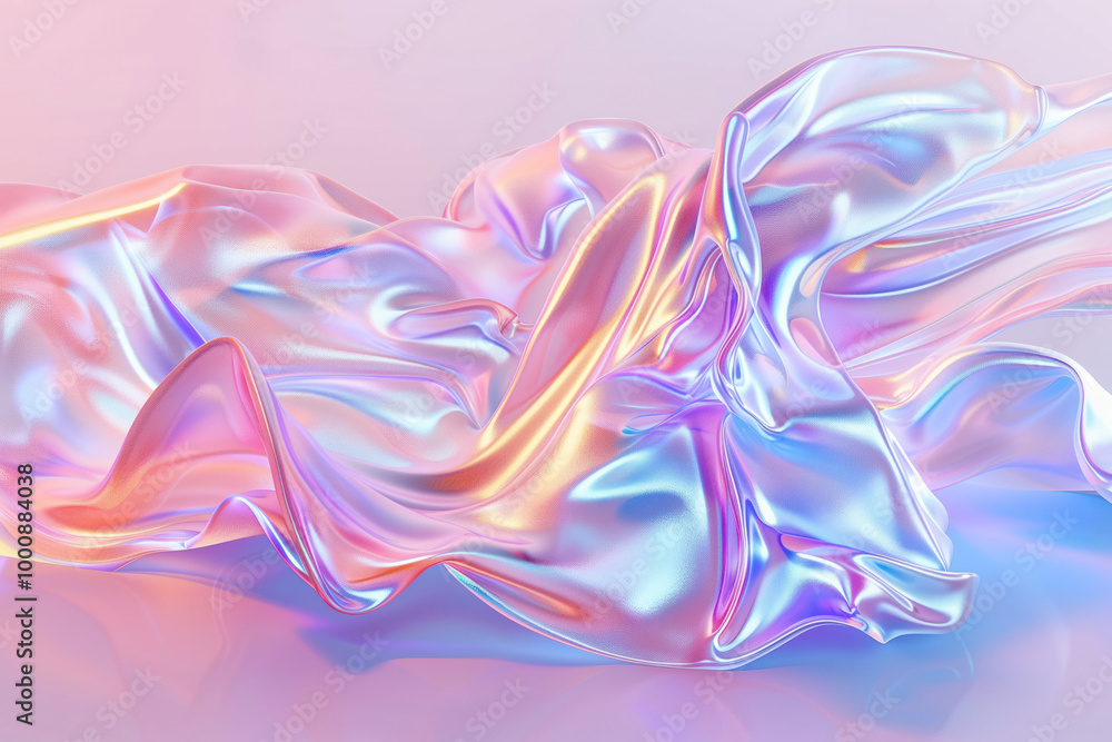 Fototapeta premium Abstract Holo Liquid, Generative AI