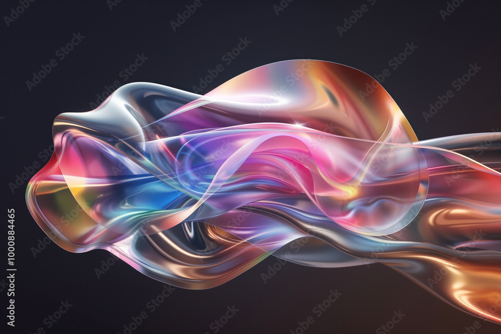 Abstract Holo Liquid, Generative AI Abstract Holo Liquid, Generative AI