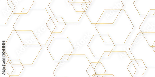 Hexagon geometric on a white background. Geometric abstract background with simple Hexagon elements. clean and modern science chemical theme background. hexagon geometric pattern vector illustration