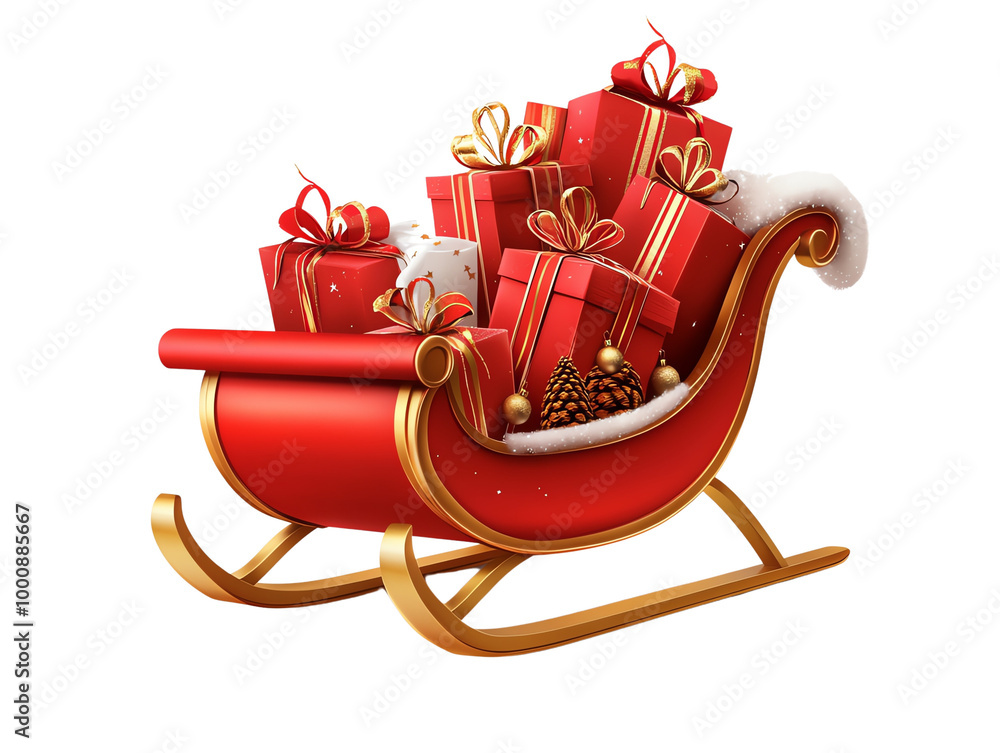 christmas sleigh with presents, santa claus with gifts christmas sleigh with presents, santa claus with gifts