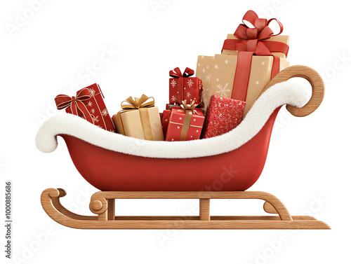 christmas sleigh with presents