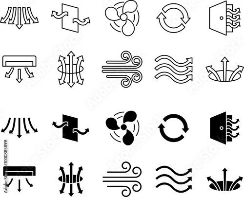 airflow icon set
