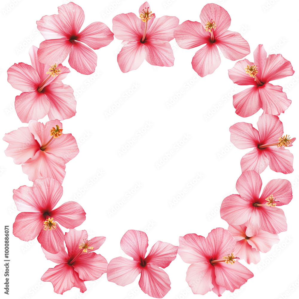 Hibiscus Flower wreath, isolate background Hibiscus Flower wreath, isolate background