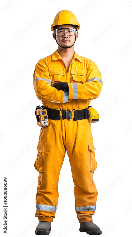 a man in safety gear, isolate background a man in safety gear, isolate background