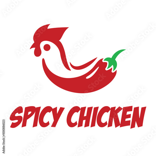 spicy chicken flat minimalist design logo