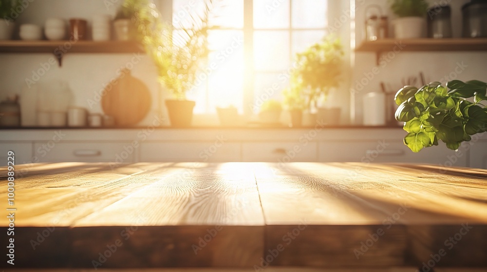 Warm Morning Light in Cozy Kitchen Setting Warm Morning Light in Cozy Kitchen Setting