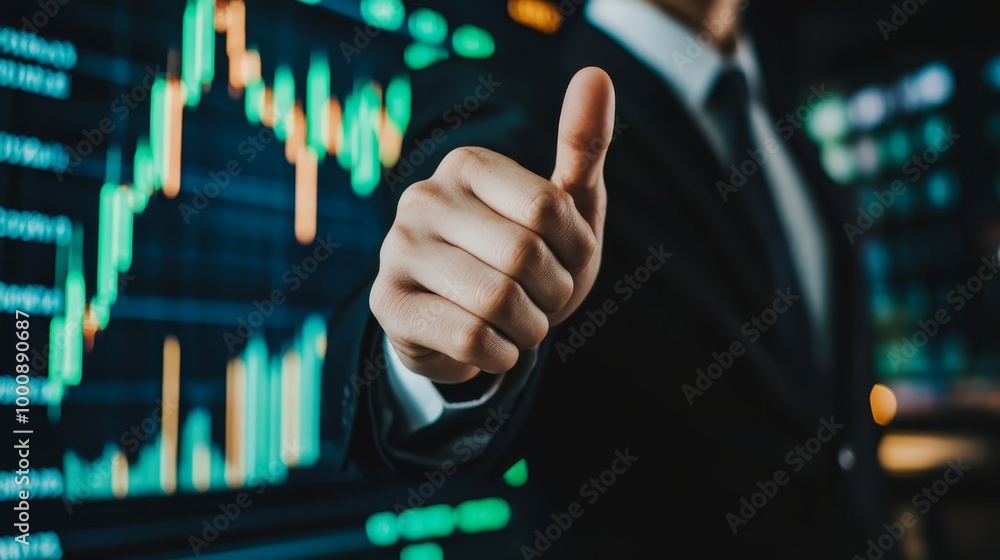 Navigating the Financial Landscape, Businessman Analyzes Stock Market Trends Navigating the Financial Landscape, Businessman Analyzes Stock Market Trends