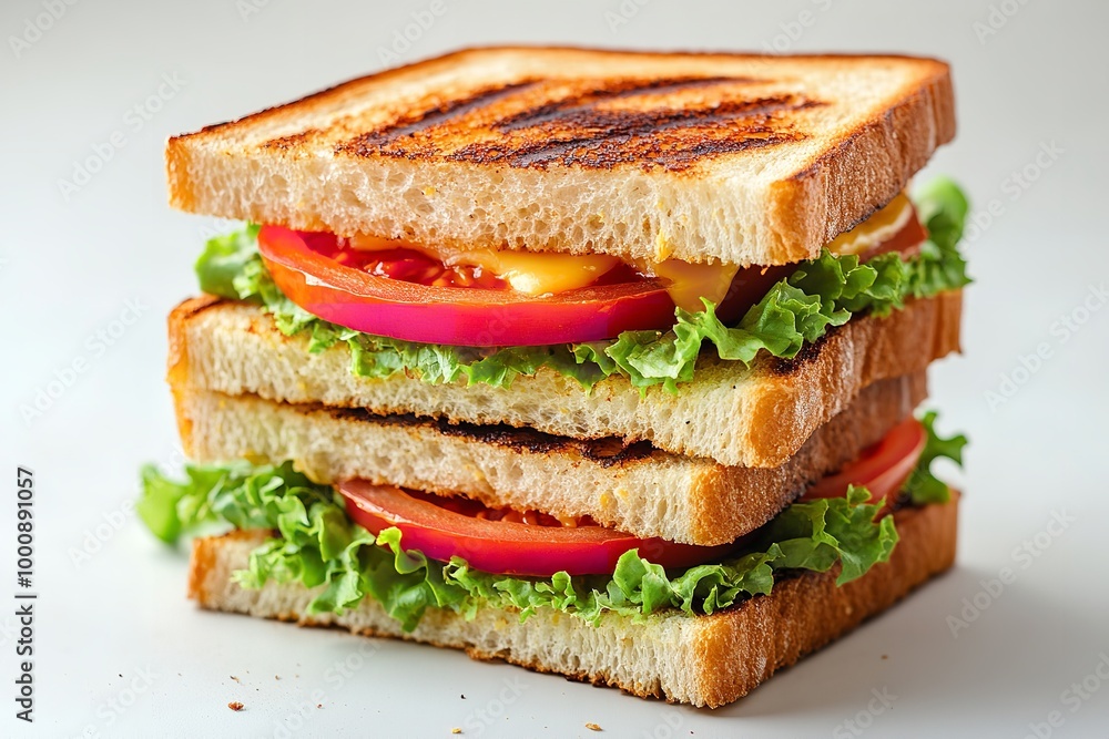 Tall Stack of slice grill on a white backdrop. Generative Ai Tall Stack of slice grill on a white backdrop. Generative Ai