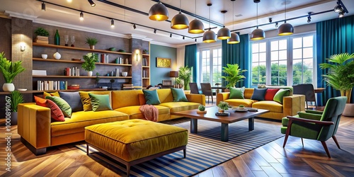 Sleek furniture and comfortable social spaces define this trendy fraternity house interior  fostering community and