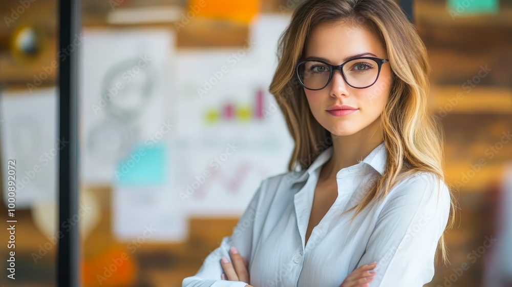 Confident and Approachable, Portrait of Woman with Glasses Confident and Approachable, Portrait of Woman with Glasses