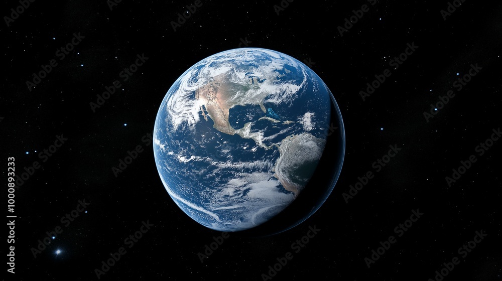 Obraz premium Planet Earth Seen From Space with Stunning Detail and Blue Oceans