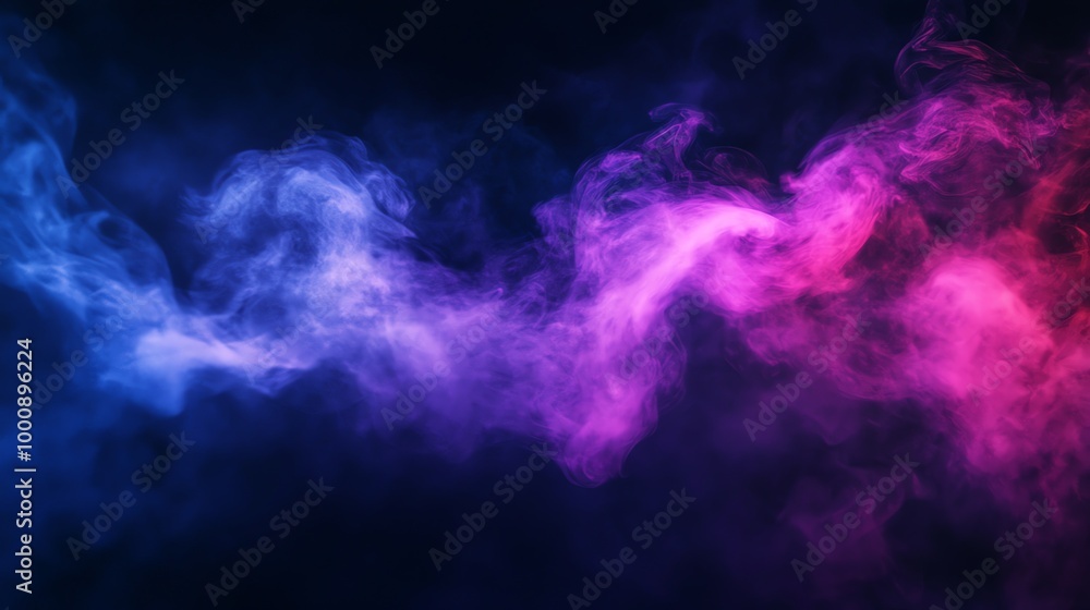 Fototapeta premium Abstract colorful smoke with red, pink and blue swirls.