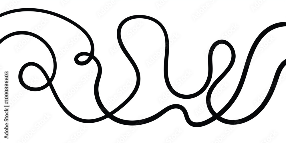 Minimalist abstract black continuous line design. Vector illustration Minimalist abstract black continuous line design. Vector illustration