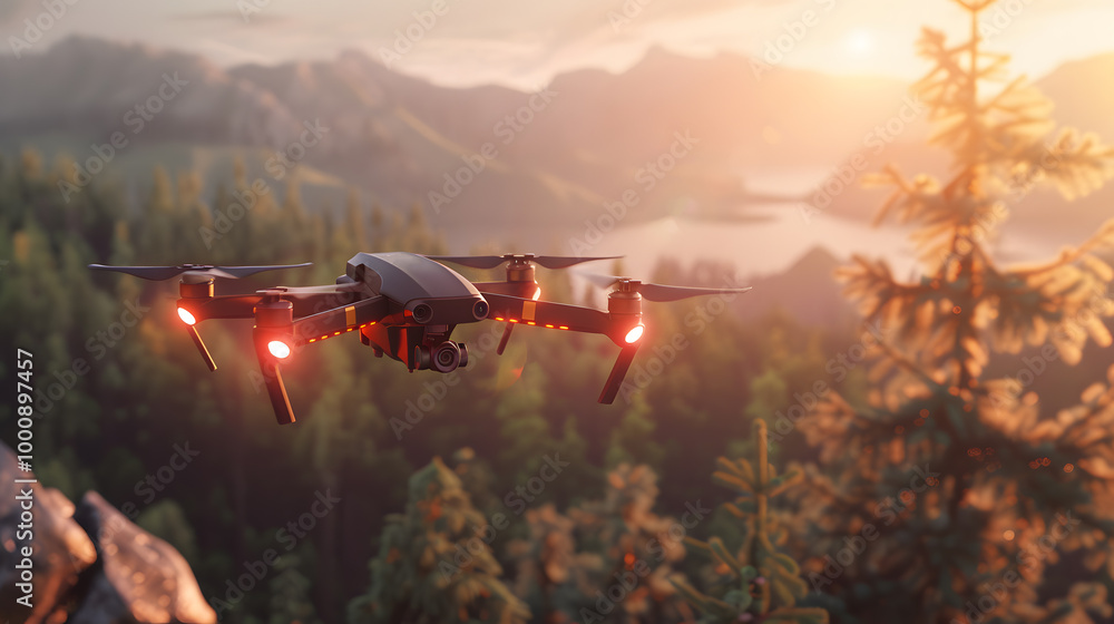 A small drone flying in the sky, surveillance, espionage. Neural network AI generated art A small drone flying in the sky, surveillance, espionage. Neural network AI generated art