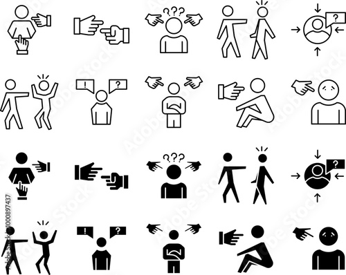 Accusation icon set