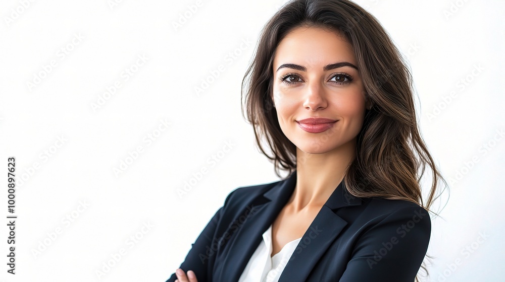 Confident Businesswoman with Natural Makeup and Smile Confident Businesswoman with Natural Makeup and Smile